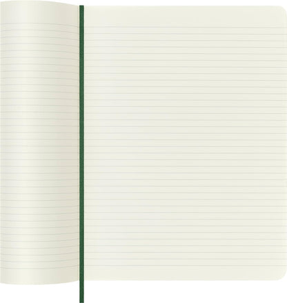 Moleskine Classic Ruled Paper Notebook - Soft Cover and Elastic Closure Journal - Color Myrtle Green - X- Large 19 x 25 A4 - 192 Pages