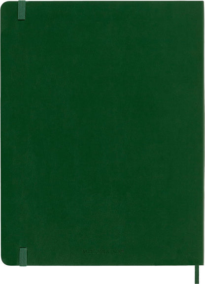 Moleskine Classic Ruled Paper Notebook - Soft Cover and Elastic Closure Journal - Color Myrtle Green - X- Large 19 x 25 A4 - 192 Pages