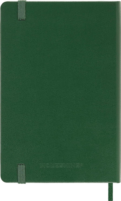 Moleskine Classic Ruled Paper Notebook, Hard Cover and Elastic Closure Journal, Color Myrtle Green, Size Pocket 9 x 14 cm, 192 Pages
