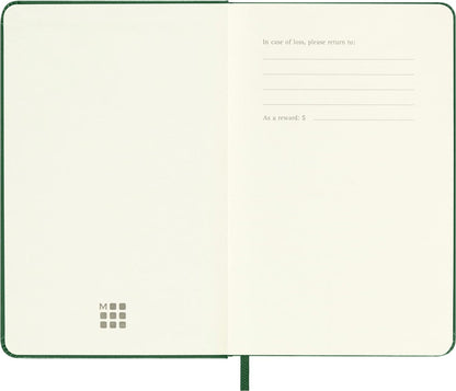 Moleskine Classic Ruled Paper Notebook, Hard Cover and Elastic Closure Journal, Color Myrtle Green, Size Pocket 9 x 14 cm, 192 Pages