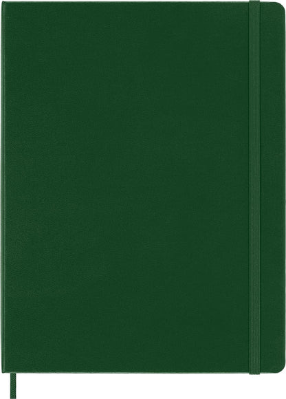 Moleskine Classic Ruled Paper Notebook, Hard Cover and Elastic Closure Journal, Color Myrtle Green, Size Extra Large 19 x 25 cm, 192 Pages