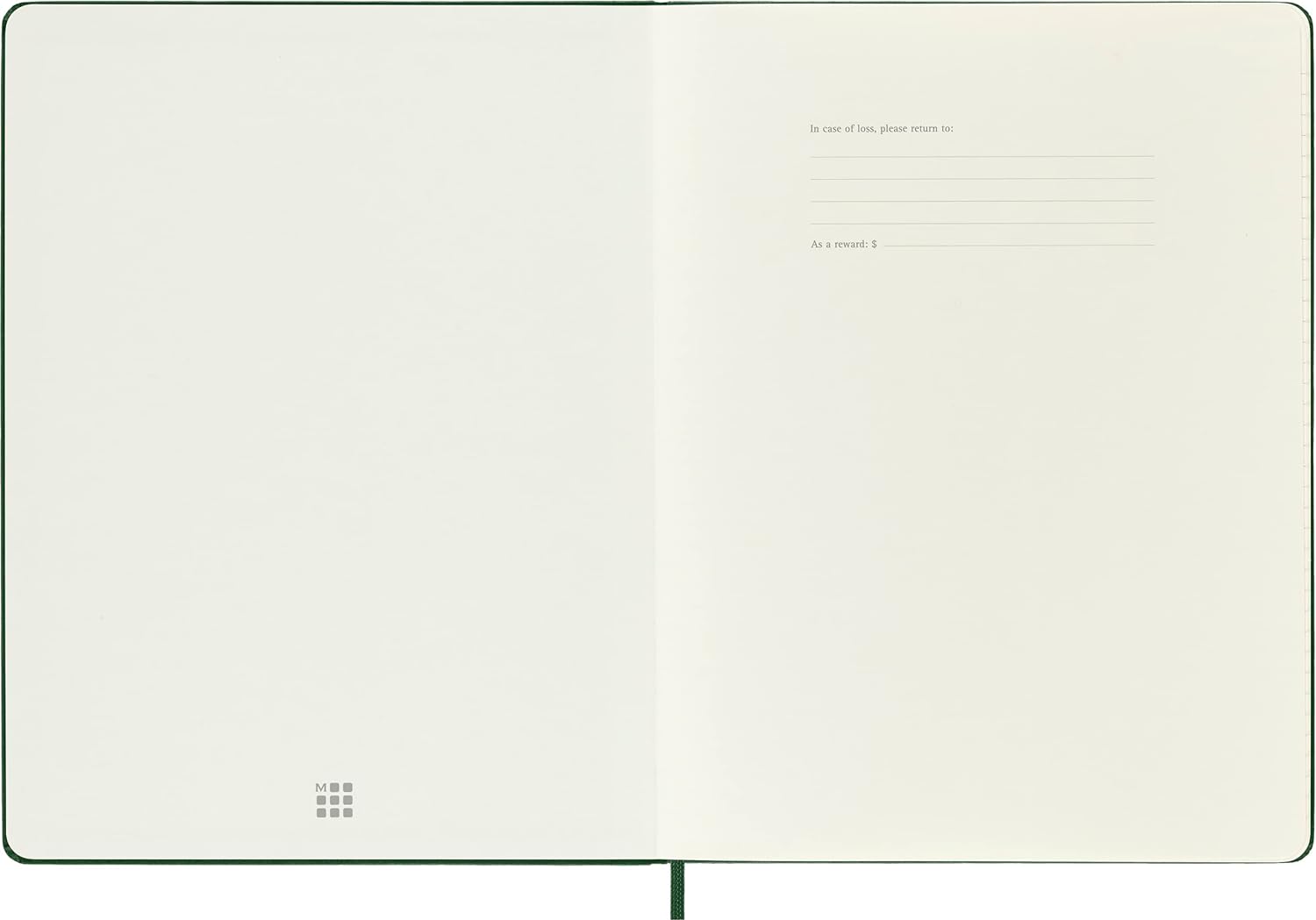 Moleskine Classic Ruled Paper Notebook, Hard Cover and Elastic Closure Journal, Color Myrtle Green, Size Extra Large 19 x 25 cm, 192 Pages