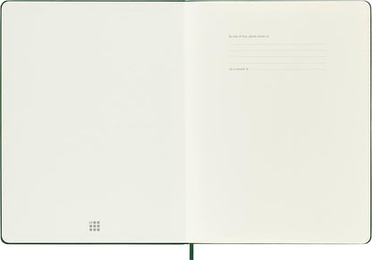 Moleskine Classic Ruled Paper Notebook, Hard Cover and Elastic Closure Journal, Color Myrtle Green, Size Extra Large 19 x 25 cm, 192 Pages
