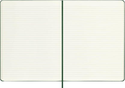 Moleskine Classic Ruled Paper Notebook, Hard Cover and Elastic Closure Journal, Color Myrtle Green, Size Extra Large 19 x 25 cm, 192 Pages