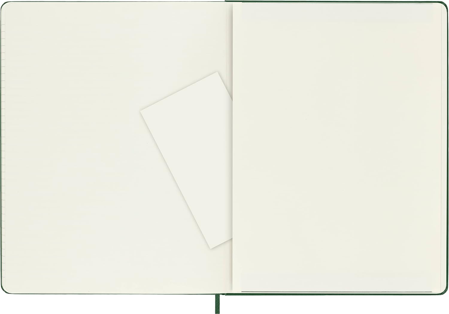 Moleskine Classic Ruled Paper Notebook, Hard Cover and Elastic Closure Journal, Color Myrtle Green, Size Extra Large 19 x 25 cm, 192 Pages