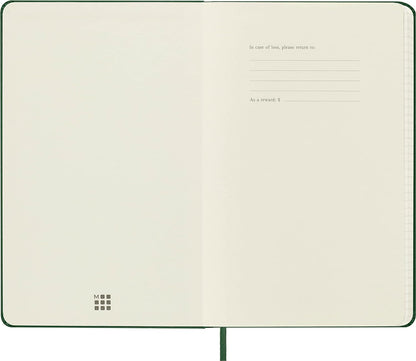 Moleskine Classic Squared Paper Notebook, Hard Cover and Elastic Closure Journal, Color Myrtle Green, Size Large 13 x 21 cm, 240 Pages
