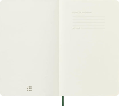 Moleskine Classic Squared Paper Notebook - Soft Cover and Elastic Closure Journal - Color Myrtle Green - Large 13 x 21 A5 - 192 Pages