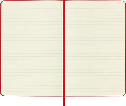 Moleskine Classic Ruled Paper Notebook, Hard Cover and Elastic Closure Journal, Color Scarlet Red, Size Medium 11.5 x 18 cm, 208 Pages