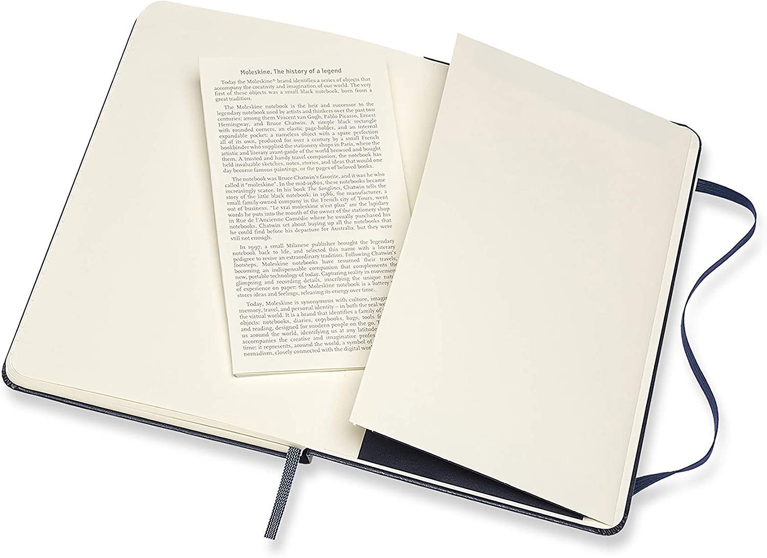 Moleskine Classic Ruled Paper Notebook, Hard Cover and Elastic Closure Journal, Color Sapphire Blue, Size Medium 11.5 x 18 cm, 208 Pages