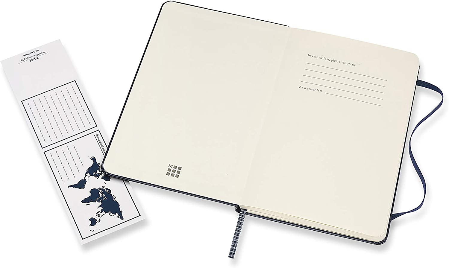 Moleskine Classic Ruled Paper Notebook, Hard Cover and Elastic Closure Journal, Color Sapphire Blue, Size Medium 11.5 x 18 cm, 208 Pages