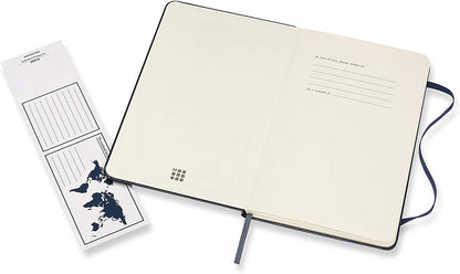 Moleskine Classic Ruled Paper Notebook, Hard Cover and Elastic Closure Journal, Color Sapphire Blue, Size Medium 11.5 x 18 cm, 208 Pages
