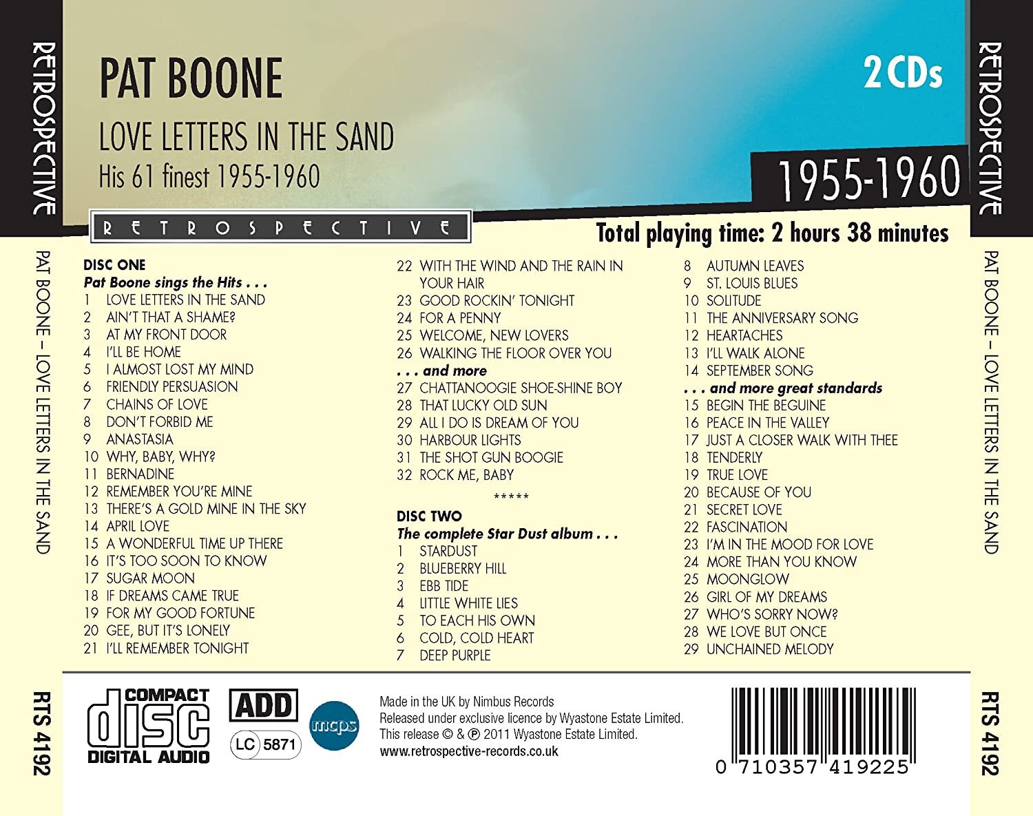 Love Letters in the Sand: His 61 Finest 1955-1960