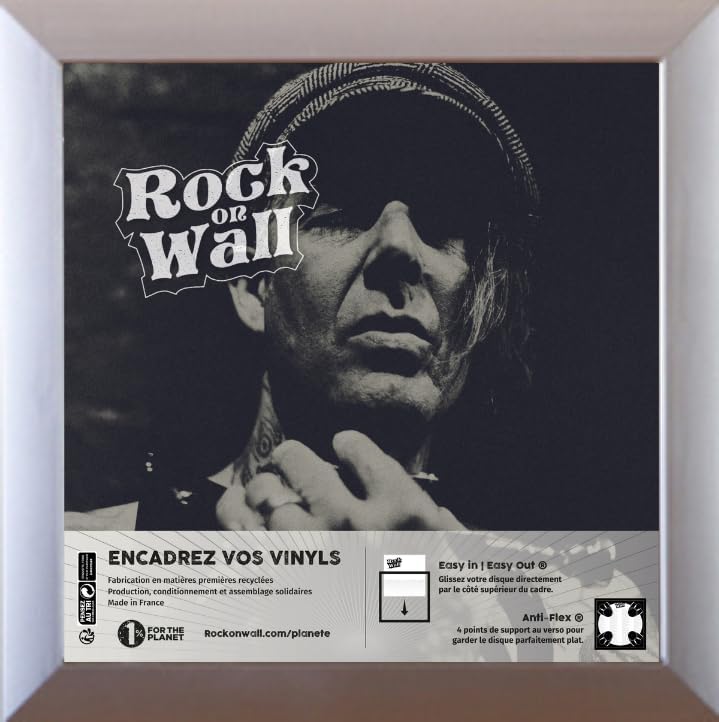 Rock On Wall: 12 Inch Album Cover Frame Plastic - Silver (Cornice Per Lp)