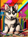 Husky Puppies Coloring Book