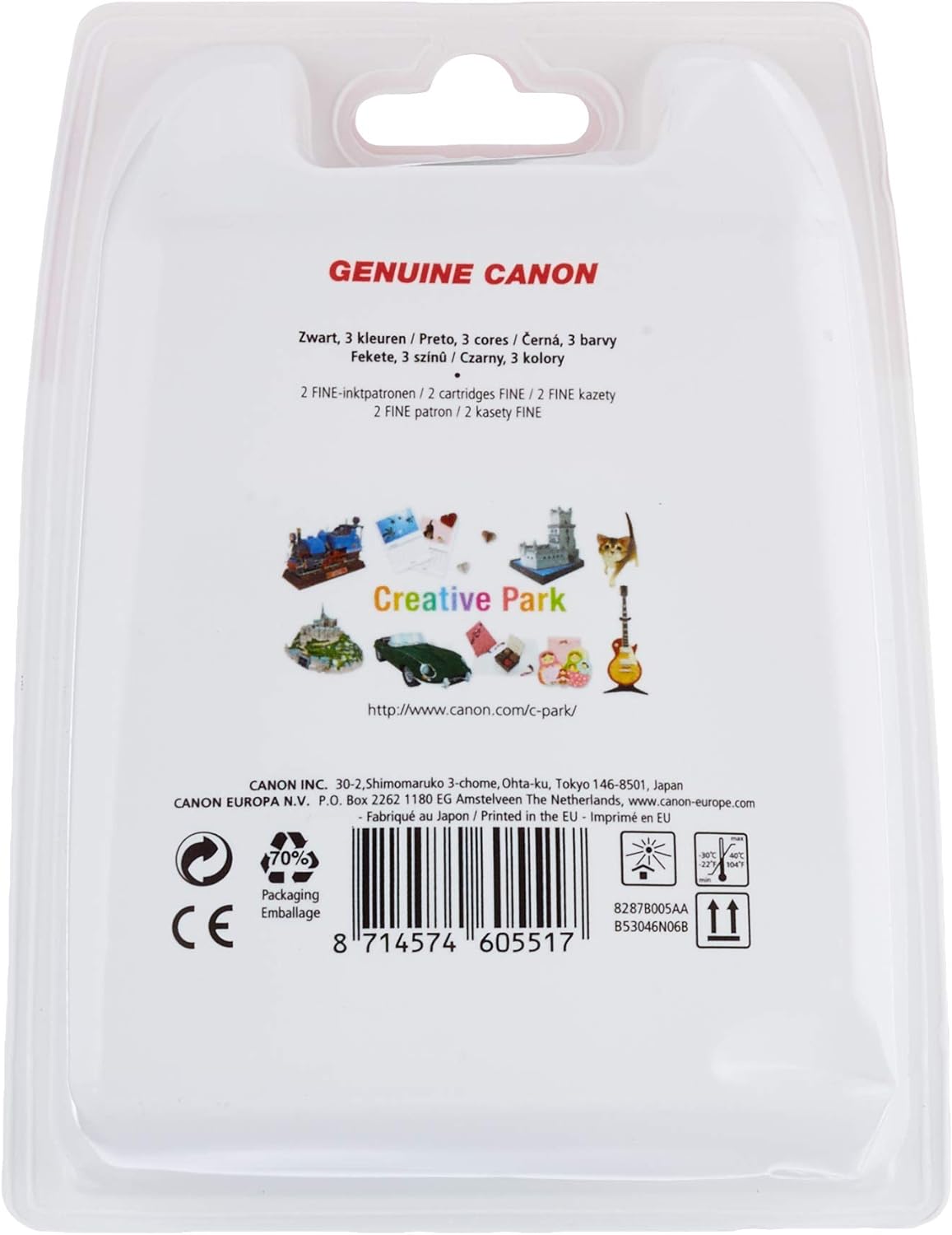 CANON PG-545 / CL-546 Ink Black and Colour Standard Capacity Black 180 SS Colour, Pack of 2 Blister without Alarm