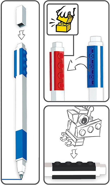 Lego LE51513 3 Pack Gel Pens, Assorted Colours
