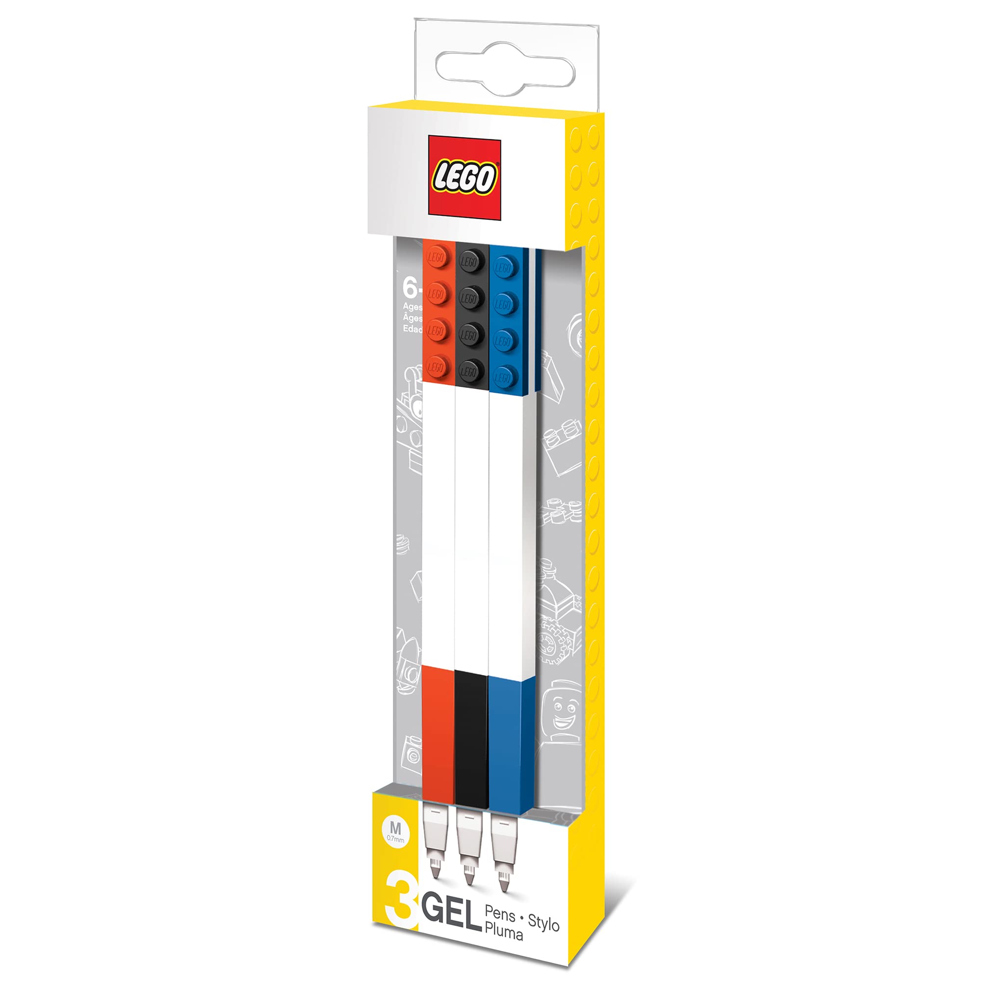 Lego LE51513 3 Pack Gel Pens, Assorted Colours