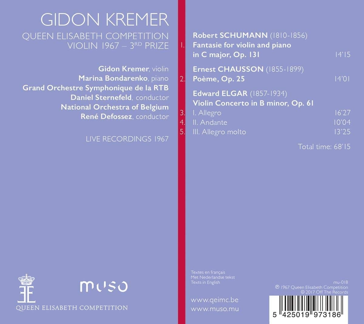 Gidon Kremer - Queen Elisabeth Competition, Violin 1967