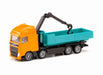 siku 1683, Volvo Roll-off Tipper with Crane, Metal/Plastic, Orange/Turquoise, Roll-off body, Rotating crane Rolling tipper with crane