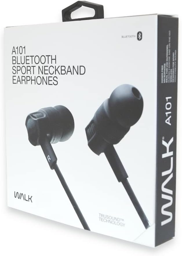 Walk Audio Bluetooth Sport Neck Band Headphones/Earphones - Black