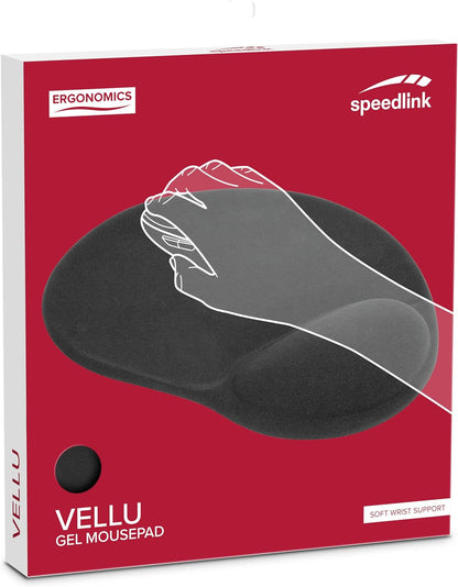 Speedlink VELLU Gel Mousepad - muismat met gelvulling voor kantoor, thuiskantoor en gaming - zwart