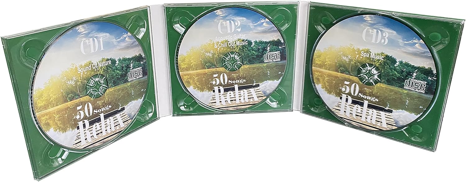 3CD 50 Songs Relax, Musica Rilassante, Peaceful, Wellness Relax, Lounge Music, Relaxing, Meditation, Sound Of Nature, Acoustic Guitar, Chillout Music, Spa Music