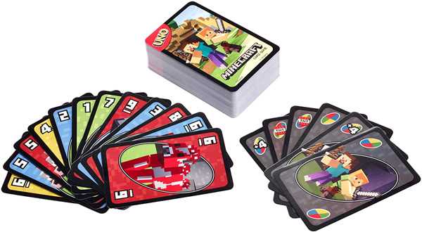 UNO Minecraft Card Game Videogame-Themed Collectors Deck 112 Cards With Character Images, Gift For Fans Ages 7 Years Old & Up