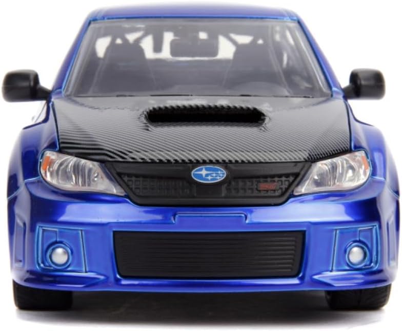 Jada Toys 99514 Fast & Furious Brian's 2012 Subaru Impreza WRX STI, auto, tuning-model in schaal 1:24, met spoiler, te openen deuren, motorkap en kofferbak, vrijloop, blauw