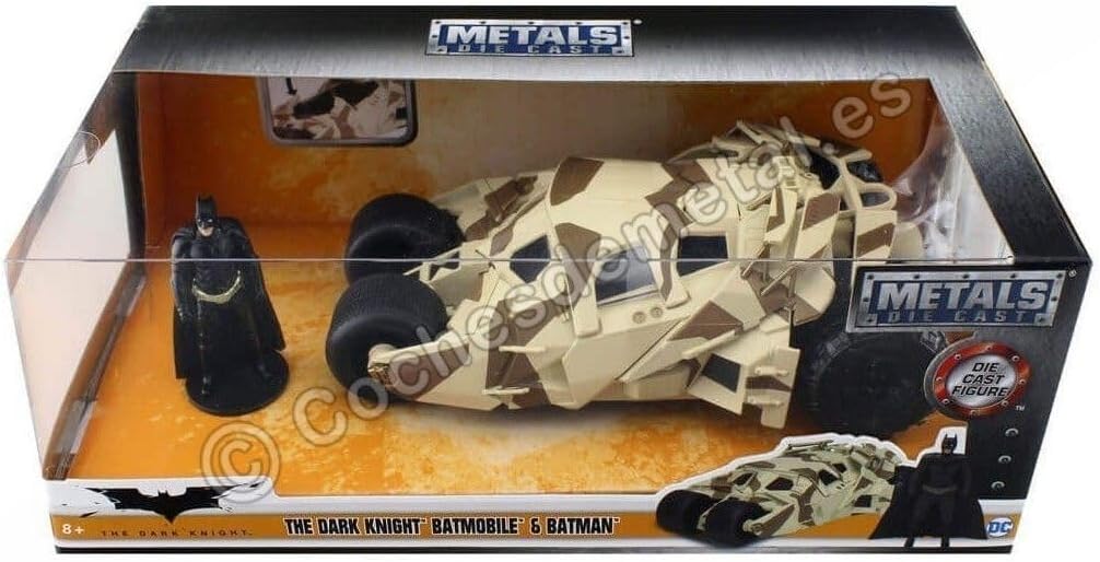 Jada JA98543 Batmobile Trumble Batman 1:24 TDK Camo Tumbler with Figure, Multi
