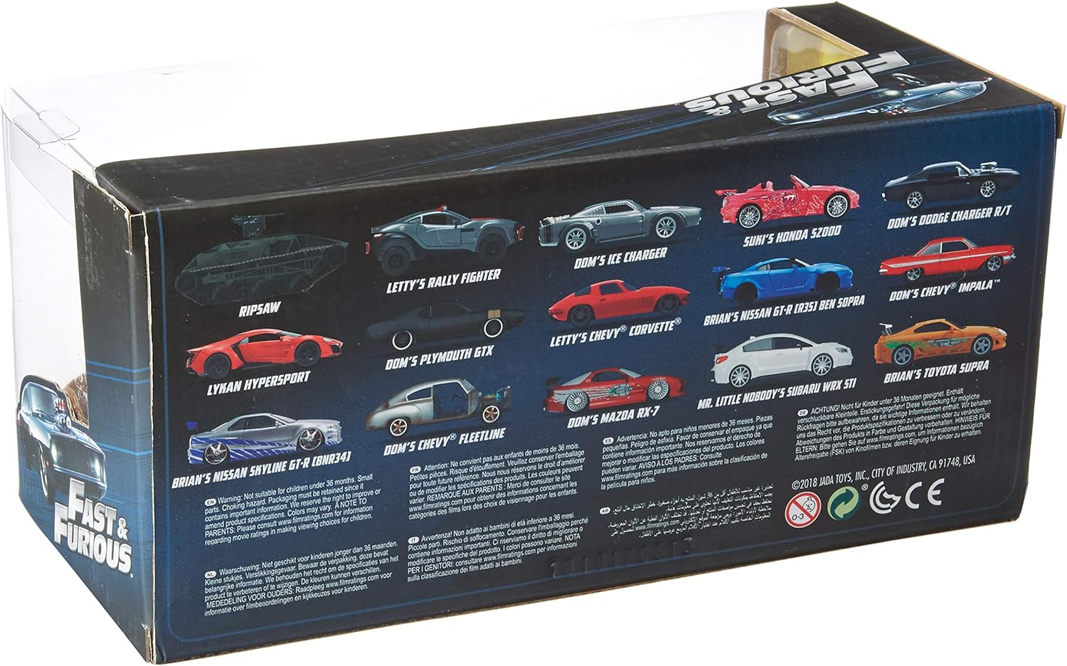 Jada Toys Fast & Furious 1:24 Johnny's Honda S2000 Die-cast Car, Toys for Kids and Adults, Black