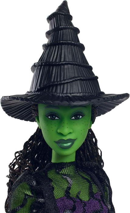 Mattel Wicked, Elphaba Fashion Doll & Accessories with Green Skin, Braided Black Hair, Posability & Removable Ballroom Look, HXT62
