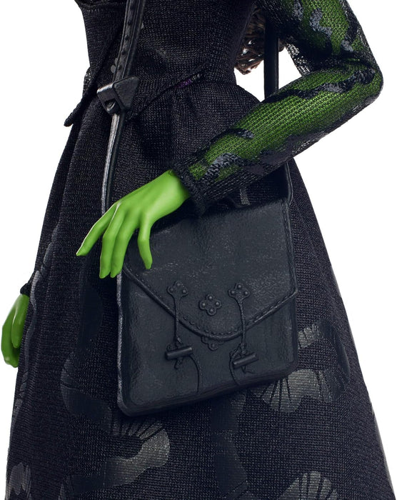 Mattel Wicked, Elphaba Fashion Doll & Accessories with Green Skin, Braided Black Hair, Posability & Removable Ballroom Look, HXT62