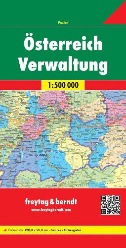Austria by district map of