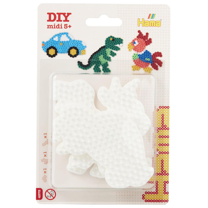 Hama- Car, Parrot & Dinosaur pegboard Blister Pack Dinosaurio Juego de Tres tableros pequeños Mixtos, Color, Talla única (10.4573