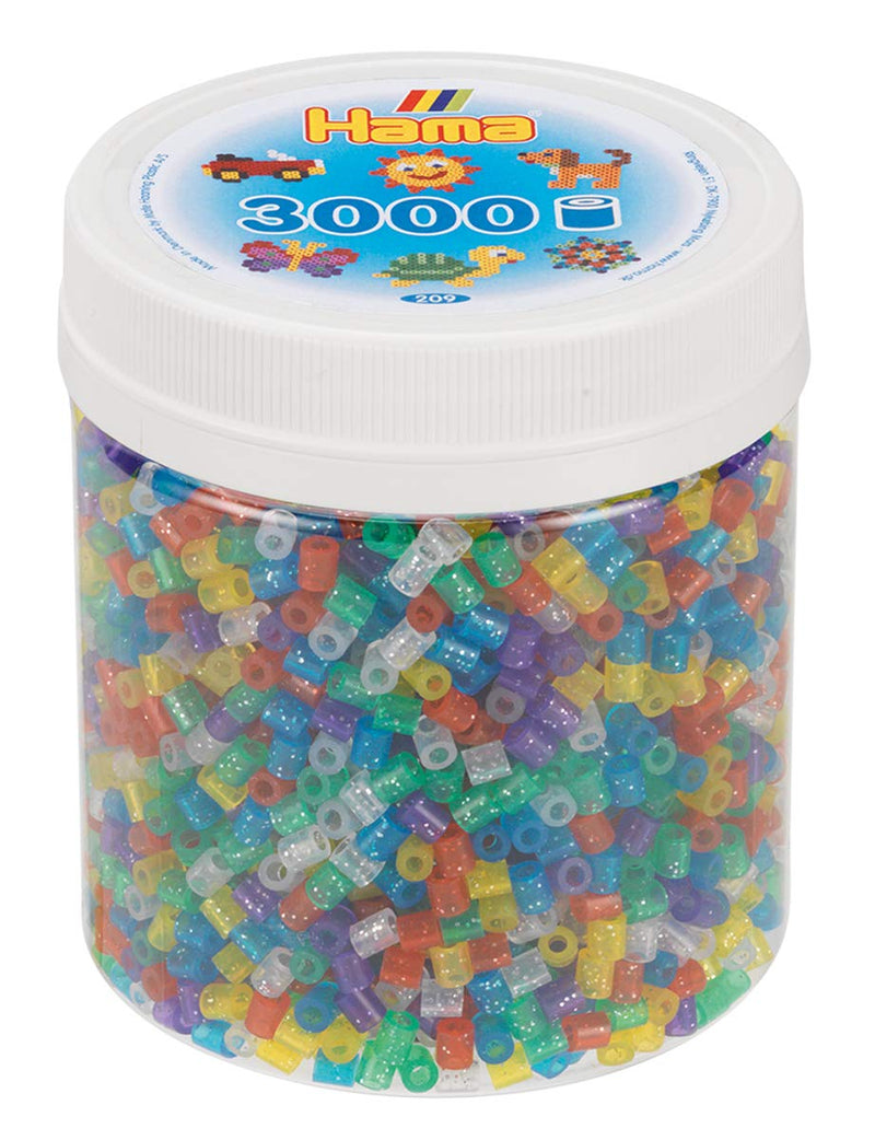 Hama 209-54 3,000 Midi Beads-Glitter Mix, Multicolour, One Size