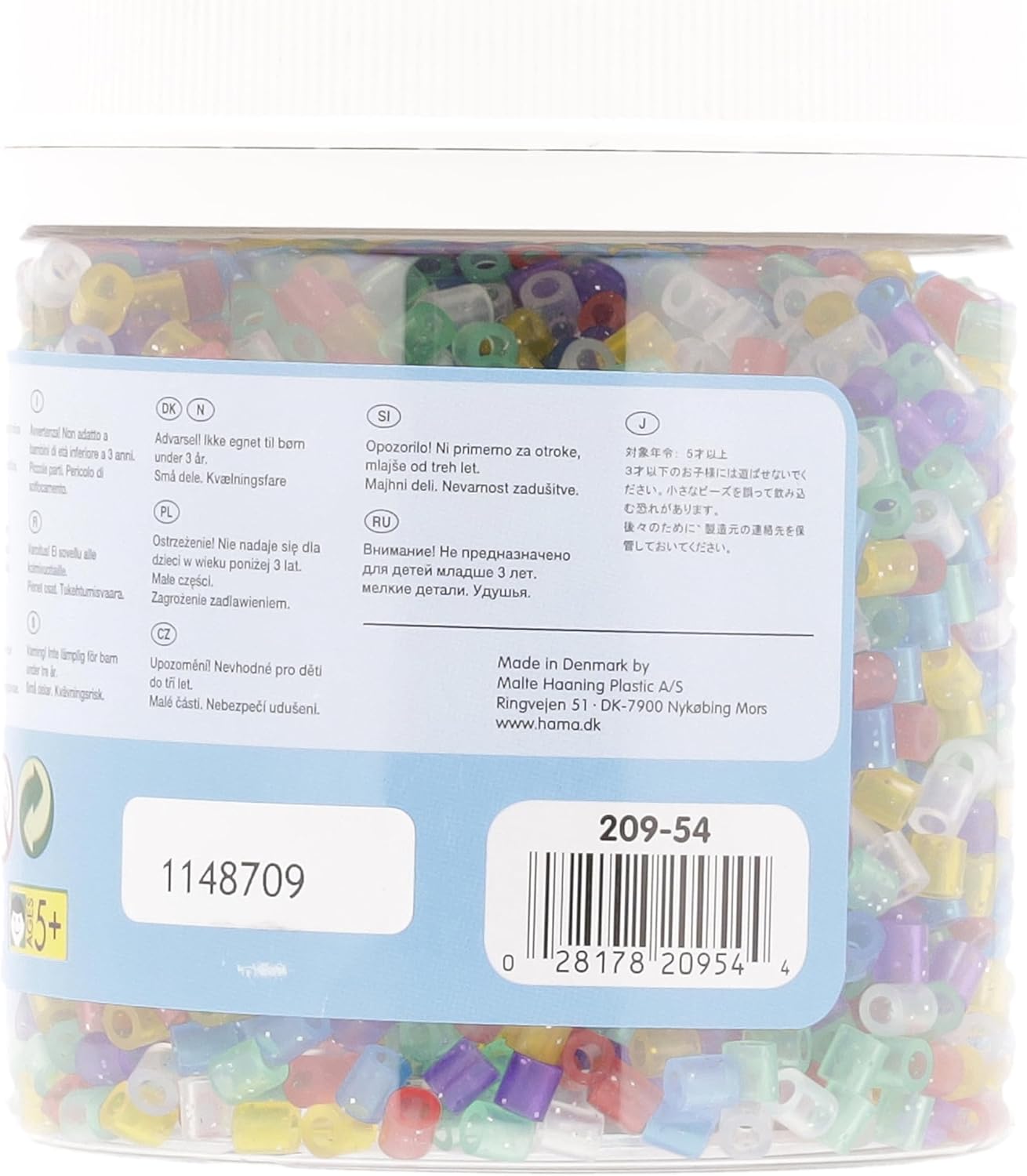 Hama 209-54 3,000 Midi Beads-Glitter Mix, Multicolour, One Size