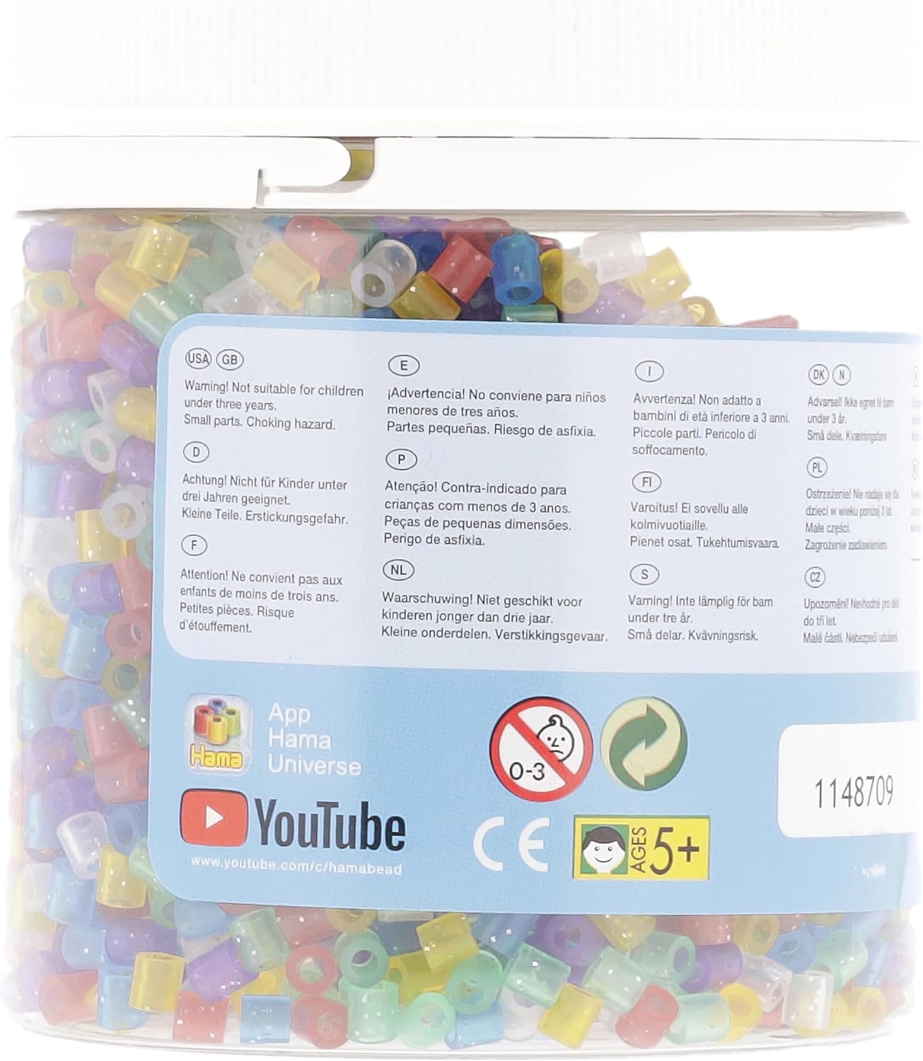 Hama 209-54 3,000 Midi Beads-Glitter Mix, Multicolour, One Size
