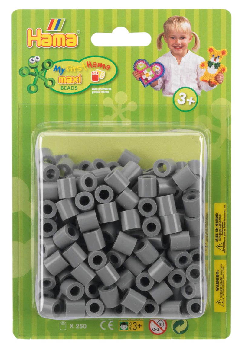 Hama 10.8517 250 Maxi Beads in Blister Grey, Gray, Klein