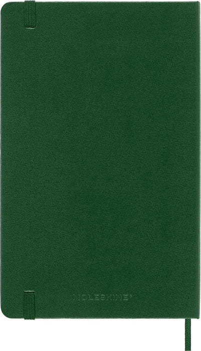 Moleskine Classic Plain Paper Notebook, Hard Cover and Elastic Closure Journal, Color Myrtle Green, Size Large 13 x 21 cm, 240 Pages