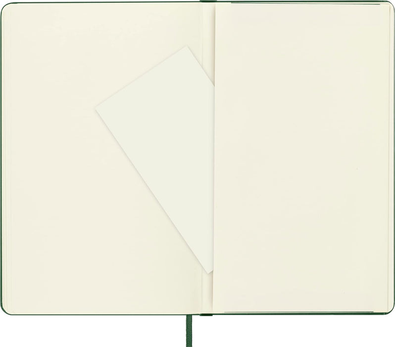 Moleskine Classic Plain Paper Notebook, Hard Cover and Elastic Closure Journal, Color Myrtle Green, Size Large 13 x 21 cm, 240 Pages