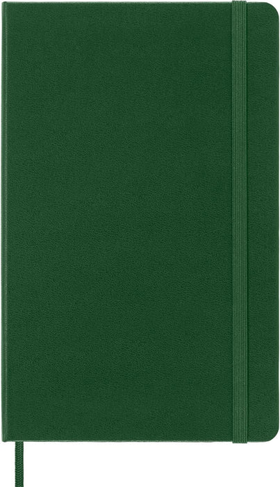 Moleskine Classic Plain Paper Notebook, Hard Cover and Elastic Closure Journal, Color Myrtle Green, Size Large 13 x 21 cm, 240 Pages