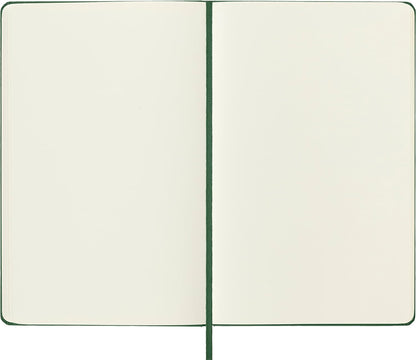 Moleskine Classic Plain Paper Notebook, Hard Cover and Elastic Closure Journal, Color Myrtle Green, Size Large 13 x 21 cm, 240 Pages