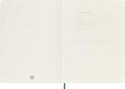 Moleskine Classic Plain Paper Notebook - Soft Cover and Elastic Closure Journal - Color Myrtle Green - X- Large 19 x 25 A4 - 240 Pages