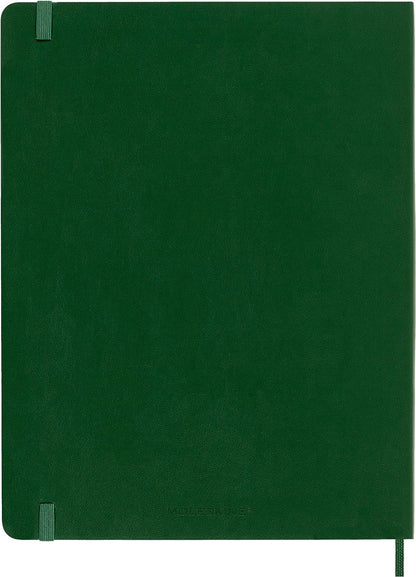 Moleskine Classic Plain Paper Notebook - Soft Cover and Elastic Closure Journal - Color Myrtle Green - X- Large 19 x 25 A4 - 240 Pages