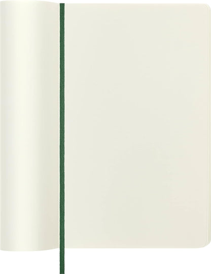 Moleskine Classic Plain Paper Notebook, Soft Cover and Elastic Closure Journal, Color Myrtle Green, Size Large 13 x 21 A5- 192 Pages