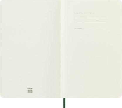 Moleskine Classic Plain Paper Notebook, Soft Cover and Elastic Closure Journal, Color Myrtle Green, Size Large 13 x 21 A5- 192 Pages