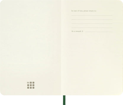 Moleskine Classic Plain Paper Notebook - Soft Cover and Elastic Closure Journal - Color Myrtle Green - Pocket 9 x 14 A6 - 192 Pages