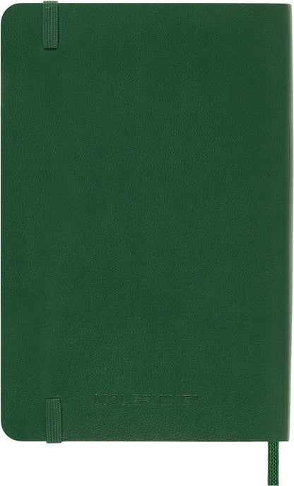 Moleskine Classic Plain Paper Notebook - Soft Cover and Elastic Closure Journal - Color Myrtle Green - Pocket 9 x 14 A6 - 192 Pages