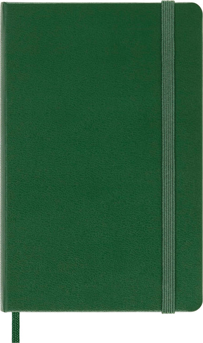 Moleskine Classic Plain Paper Notebook, Hard Cover and Elastic Closure Journal, Color Myrtle Green, Size Pocket 9 x 14 cm, 192 Pages