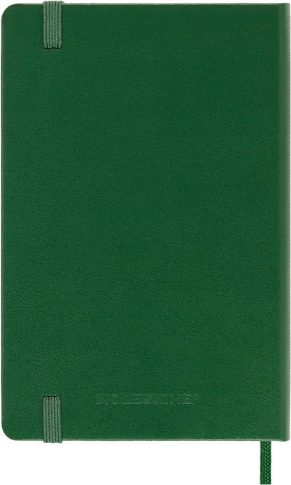 Moleskine Classic Plain Paper Notebook, Hard Cover and Elastic Closure Journal, Color Myrtle Green, Size Pocket 9 x 14 cm, 192 Pages